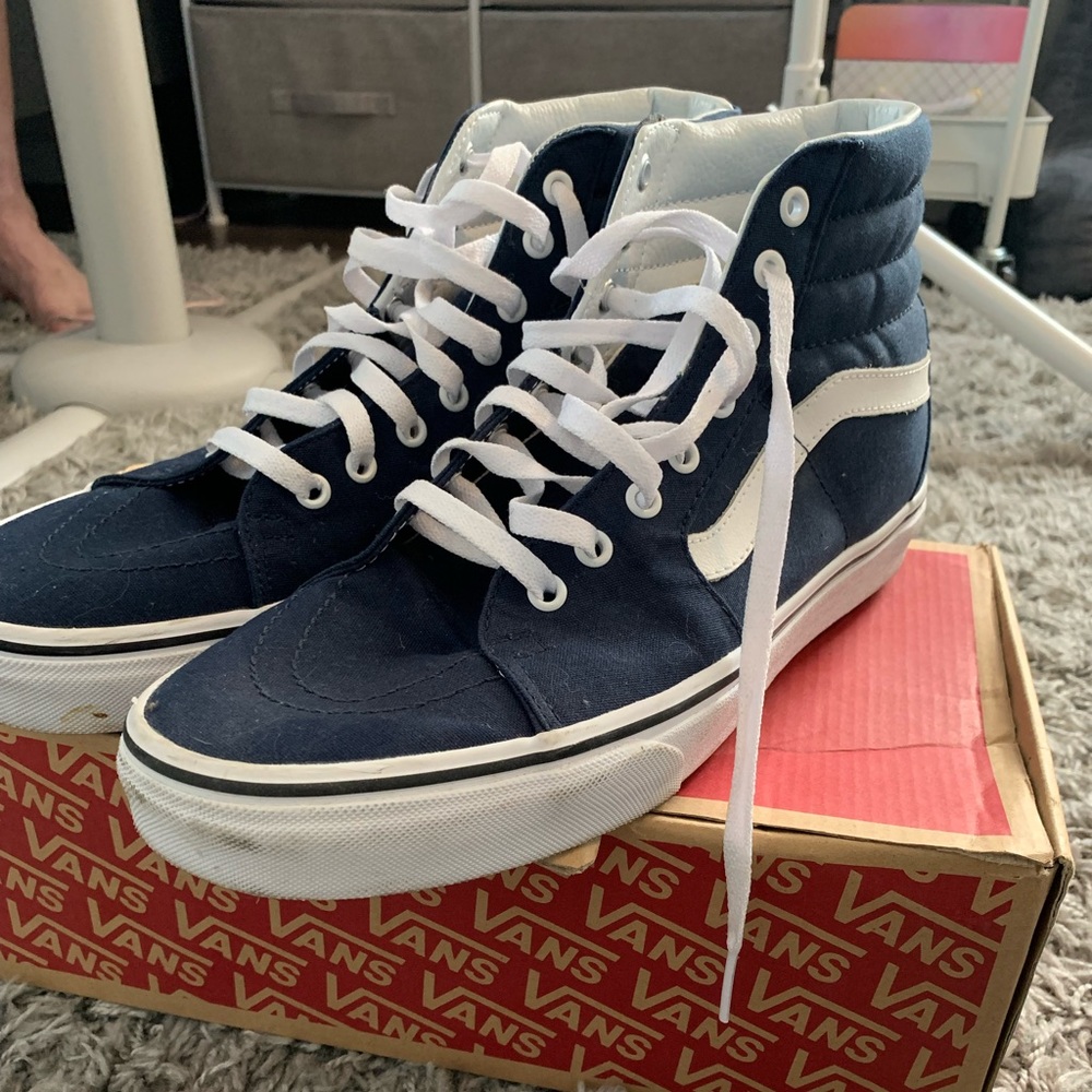 Vans Navy Suede Canvas High Tops